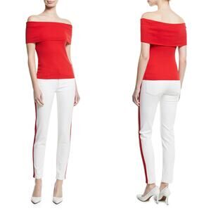 NWT Ralph Lauren Purple Label White 400 Matchstick Skinny Jeans Tuxedo Stripe 28